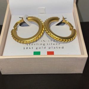 NIB Mia Fiore Sterling Silver 18kt Gold Plated Earrings